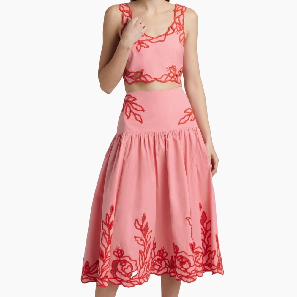 Cinq a Sept Crop Top & Midi Skirt Set